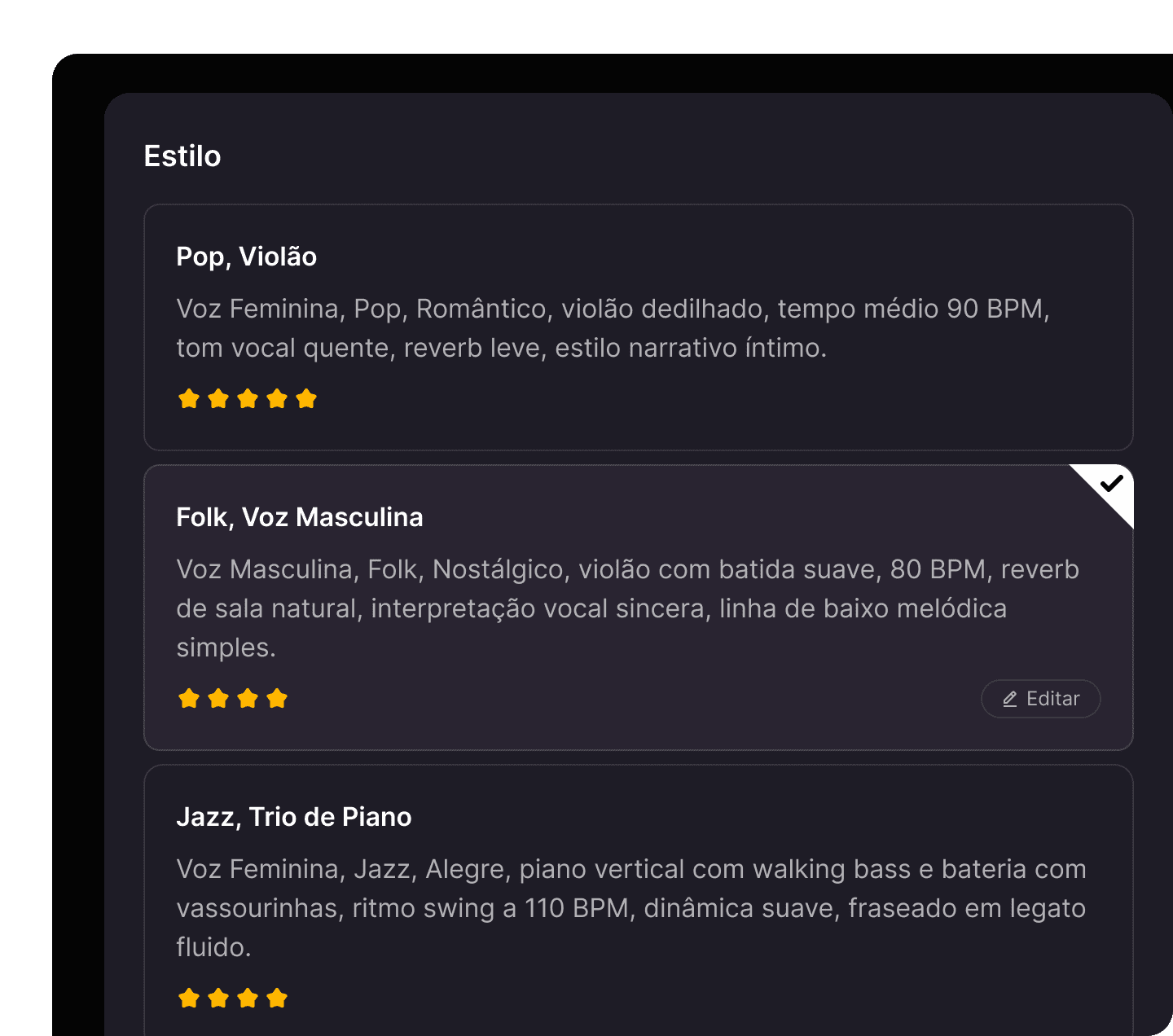 Transforme suas ideias em música.